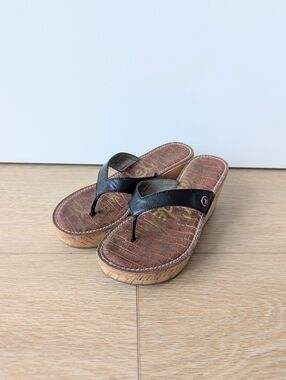 Sam Edelman Platform Wedge Thong Sandals – Black, Women's 6